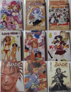 Mixed Manga Lot of 9 No Game No Life Love Hina Fair Tail Kodansha Dark Horse