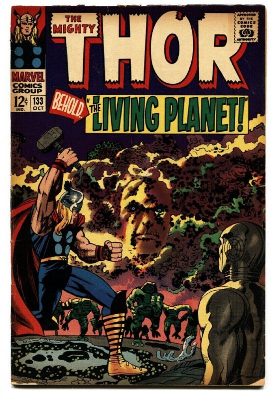 Thor Comics #133 comic book 1966-Marvel Silver Age- EGO Living Planet Jack Kirby 