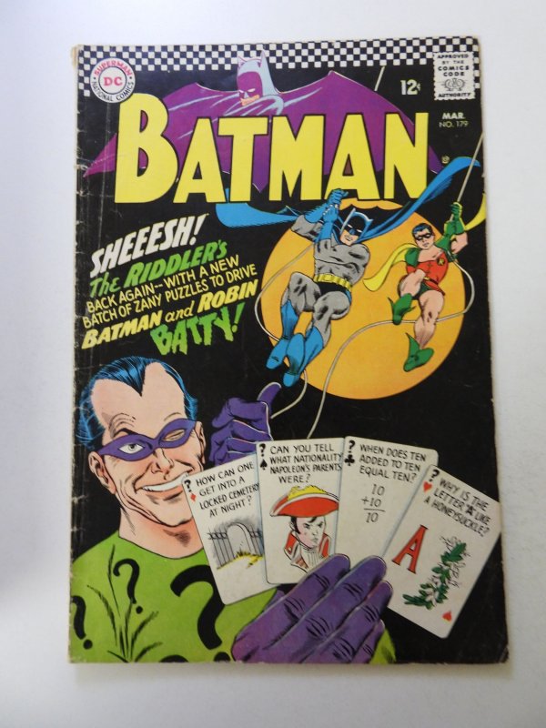 Batman #179 (1966) VG- condition 1/4 spine split