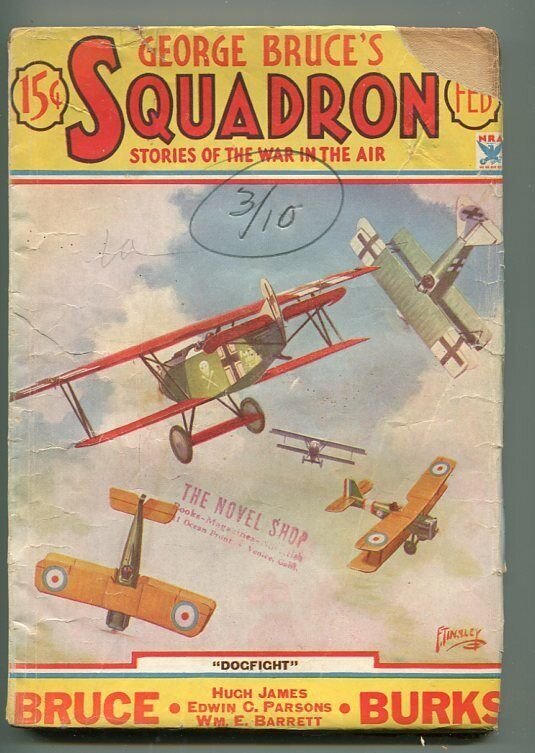 GEORGE BRUCE'S SQUADRON 02/1934-WWI-TINSLEY-BI-PLANES-DOG FIGHT-good