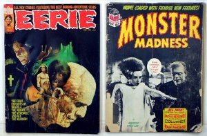 Horror Magazine Lot 2 #Eerie 50, Monster Madness 3 1972 Warren Werewolf By Night