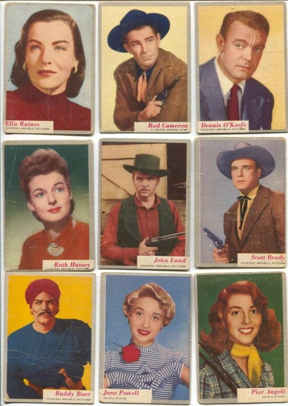 Who-Z-At Star? Lot Of Movie Star Trading Cards 1953-Topps-lot of 19