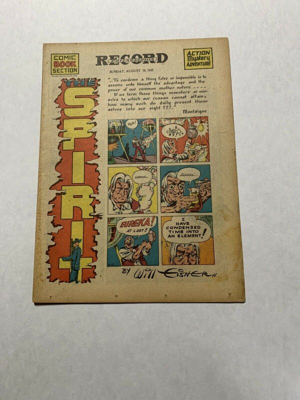 The Spirit Comic Book Section August 10 1941 Vf/nm 