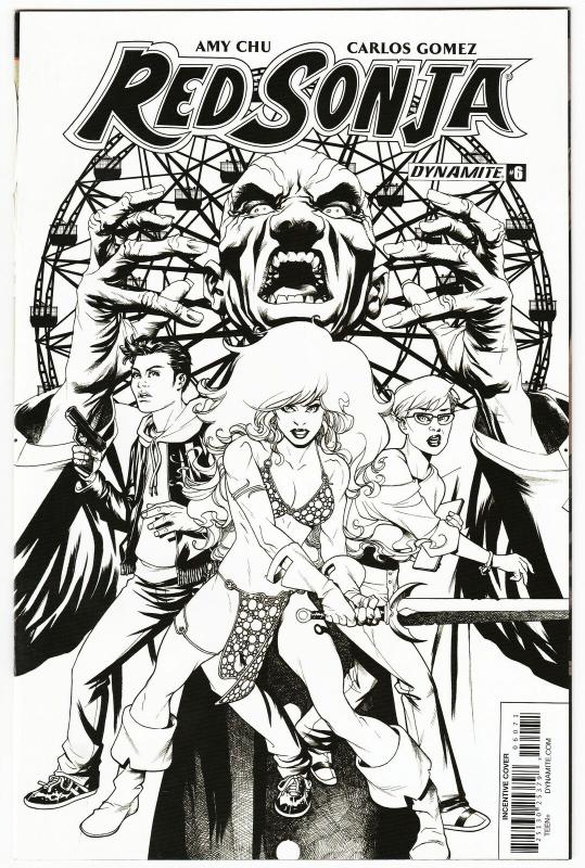 Red Sonja #6 RI 1:20 Mckone B&W Variant (Dynamite, 2017) VF/NM