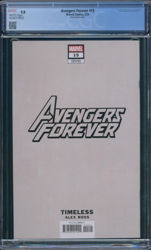 Avengers Forever #15 CGC 9.8 Kang Alex Ross Timeless Virgin Variant Marvel 2023
