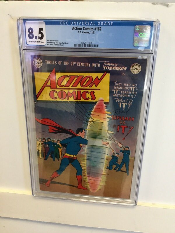 Action Comics #162 CGC 8.5 VF+ dc comics 1951 win mortimer GOLDEN AGE superman