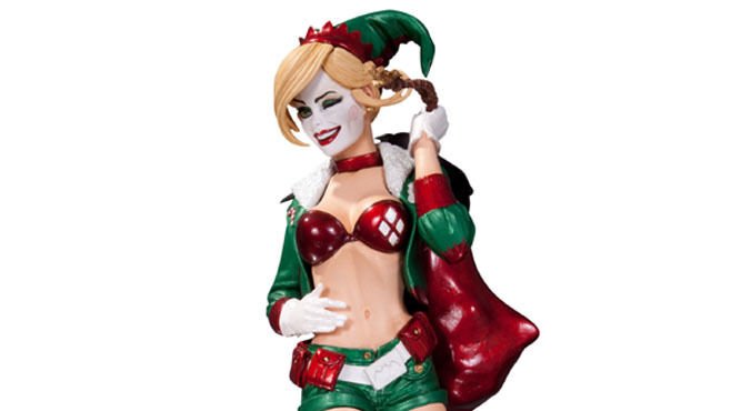 HARLEY QUINN BOMBSHELL STATUE HOLIDAY VARIANT BY DC COLLECTIBLES 