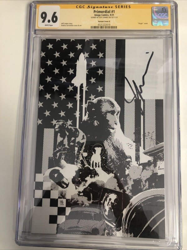 Primordial (2021) # 1 (CGC 9.6 SS) Signed Jeff Lemire* Image Comics * Sorrentino