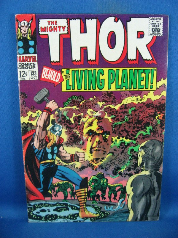 THOR 133 VF+ 1966  THOR VS EGO THE LIVING PLANET