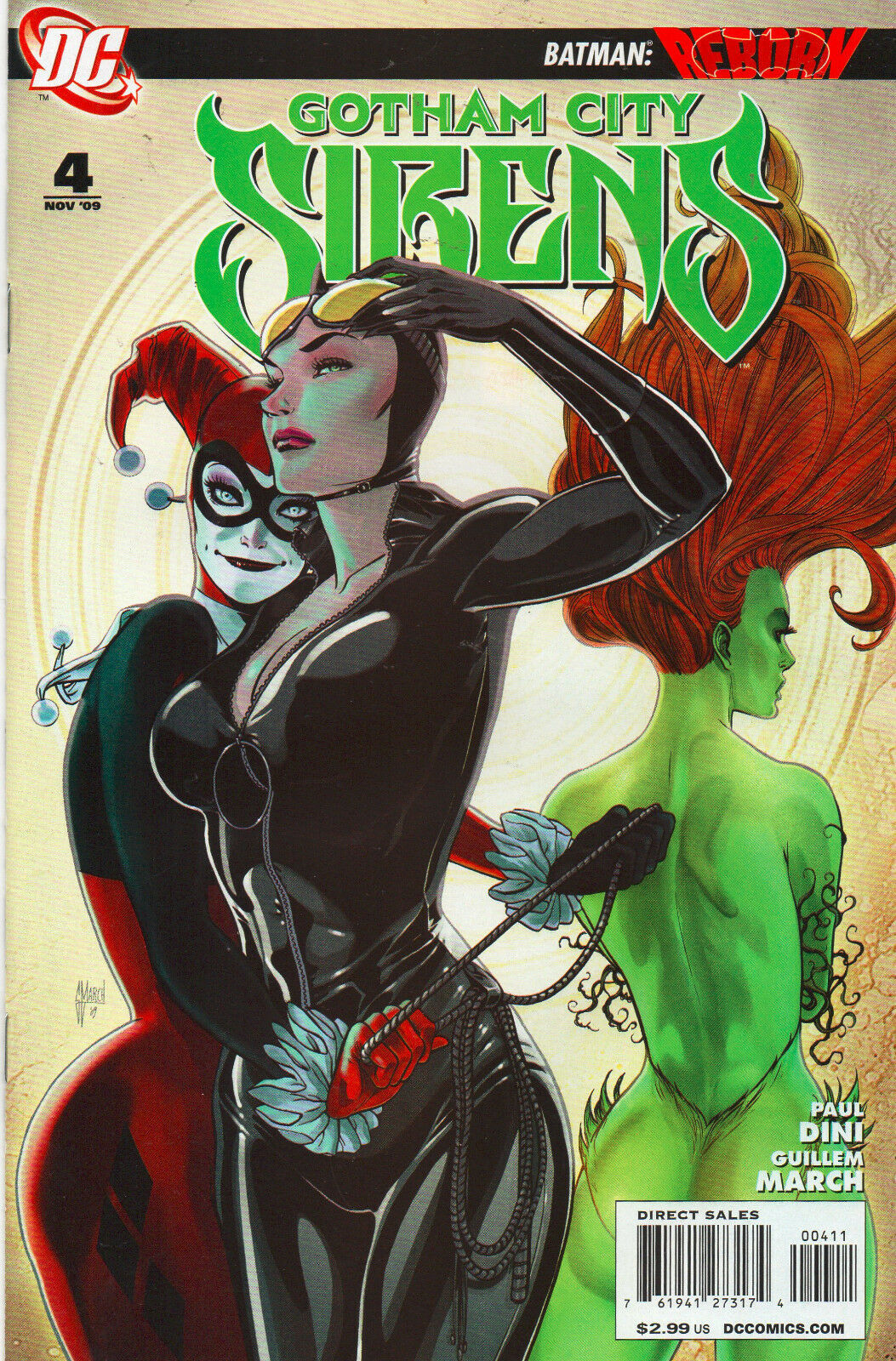 Gotham City Sirens 4 Harley Quinn Poison Ivy Catwoman Cover 2009 Grade 9 2 Comic Books