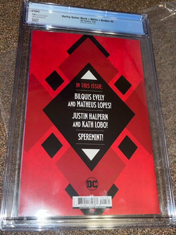 Harley Quinn's Black + White + Redder 5, Nakayama 1:25 Variant CGC Graded 9.8