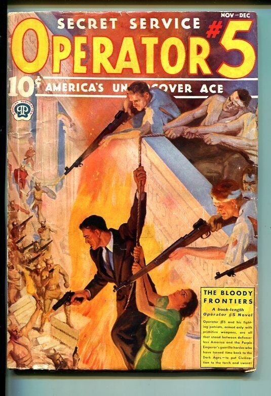 OPERATOR #5 11/1937-POPULAR-WEIRD MENACE-BLOODY FRONTIERS-PURPLE EMPIRE-vg