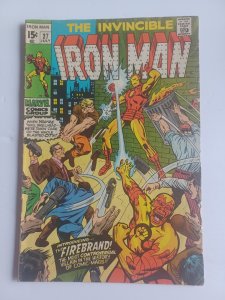 The Invincible Iron Man #27 - 1st appearance Firebrand - 1970 - FN