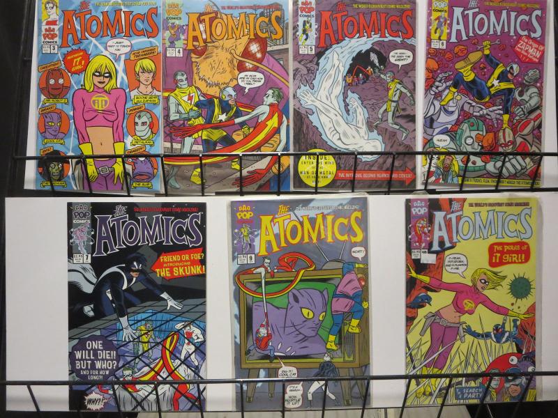 Atomics by Michael and Laura Allred AAA Pop Comics #3-10 Lot 7Diff Mad Man