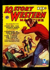 10 Story Western Pulp June 1943- Philip Ketchum- William Cox- VF