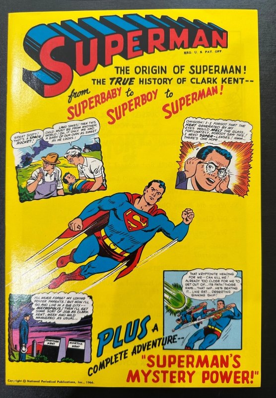(1966) VINTAGE Superman Golden Records COMPLETE Set! Patch, Button, Card, Comic!