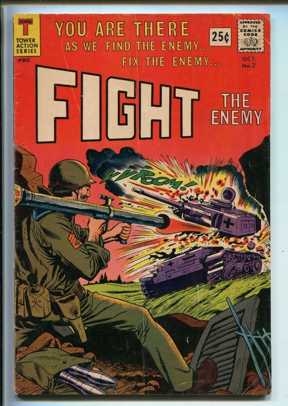 FIGHT THE ENEMY #2 1966-TOWER-AL WILLIAMS-WWII-GREEN BERETS-VIET NAM-vg