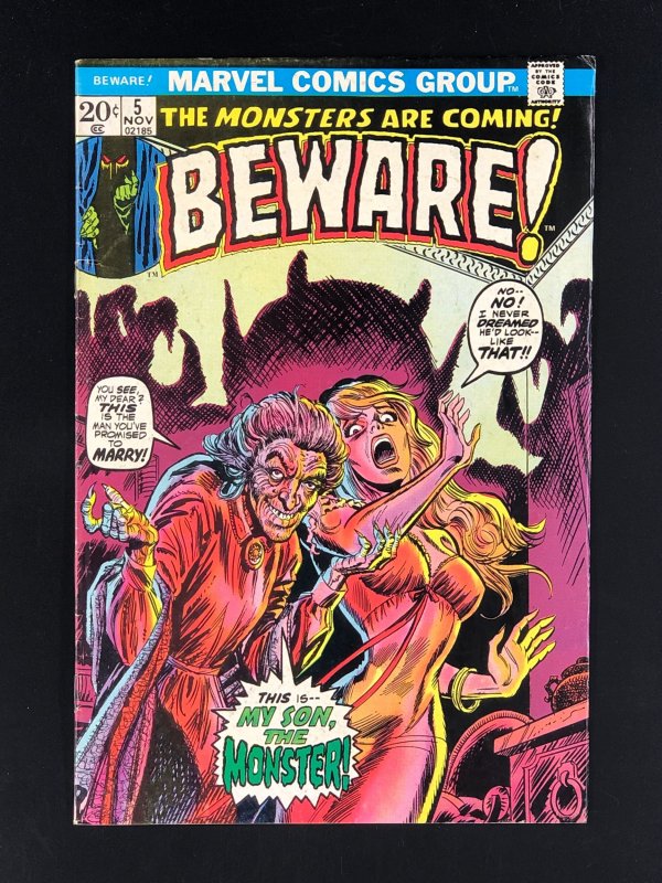 Beware! #5 (1973) VG+ The Monsters Are Coming!