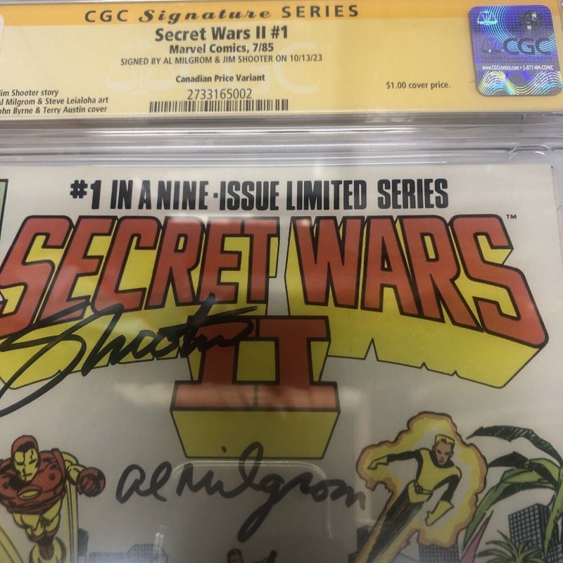 Secret Wars II (1985) # 1 (CGC 9.8 SS) Signed Al Milgrom * Jim Shooter * CPV
