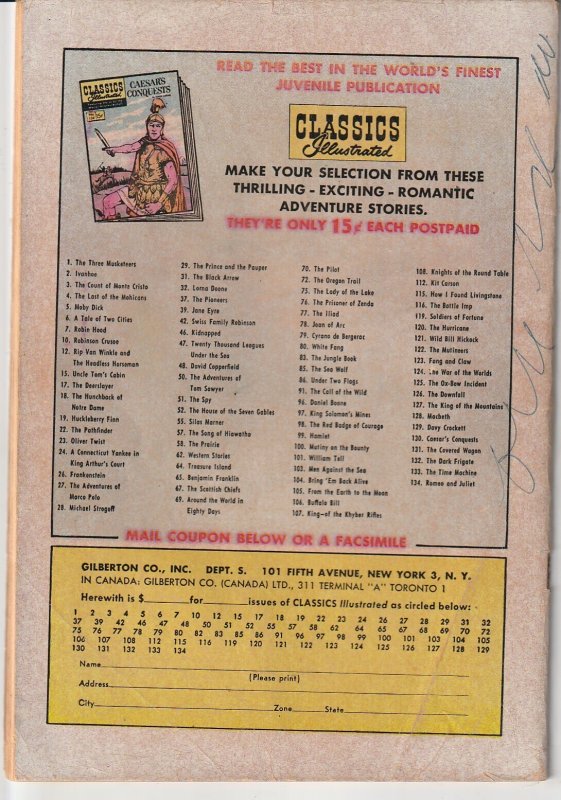 Classics Illustrated #91 (1952)