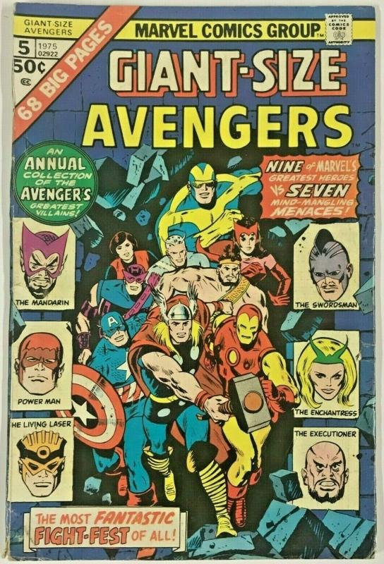 GIANT-SIZE AVENGERS#5 VG/FN 1975 MARVEL BRONZE AGE COMICS