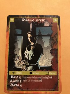 RUNNING CREEK : RAGE Werewolf Unlimited Character Card; White Wolf TCG, Rare