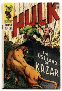 Incredible Hulk #109--comic book--1968--KA-ZAR--Marvel--FN-