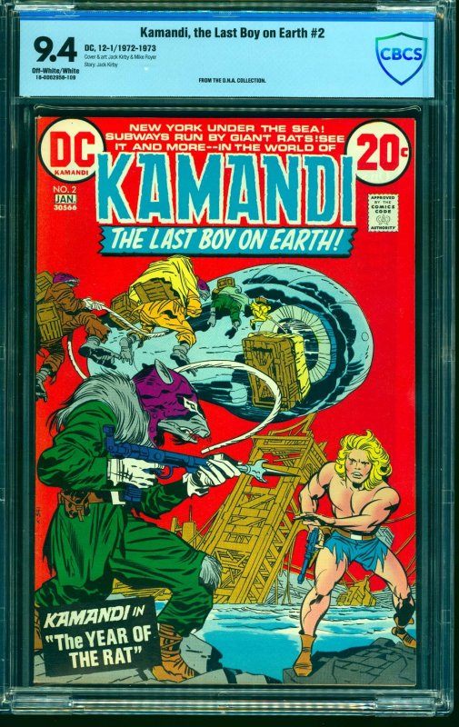 Kamandi, The Last Boy on Earth #2 CBCS NM 9.4 Off White to White