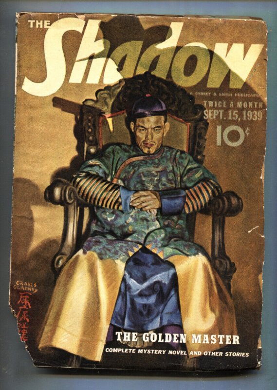 Shadow 9/15/1939-1st Shiwan Khan-Rare hero Pulp Magazine