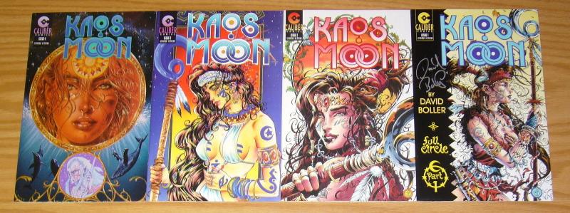 Kaos Moon #1-4 VF/NM complete series - caliber comics - full circle - signed