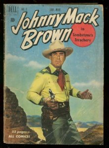 JOHNNY MACK BROWN #3 1951-DELL COMICS-PHOTO COVER ISSUE G/VG