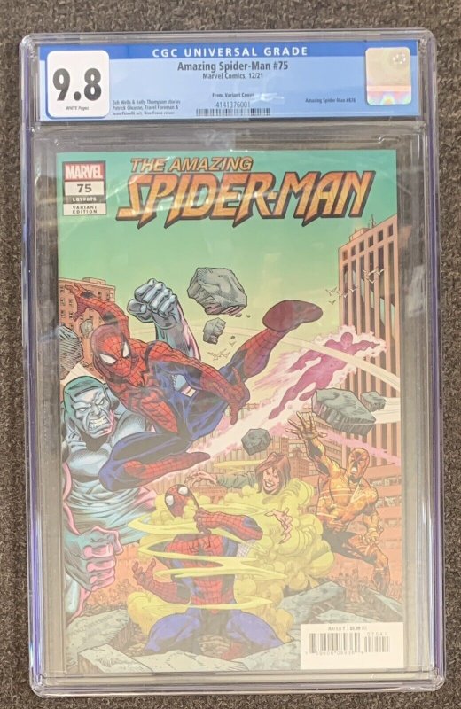 Amazing Spider-Man #75 CGC 9.8 White Pages 2021 Marvel 1:25 Frenz Variant Cover