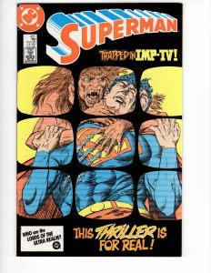 Superman #421 'TAPPED IN IMP-TV! Copper Age DC Classic !!!