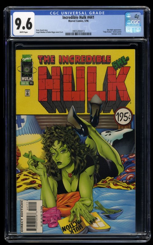 Incredible Hulk #441 CGC NM+ 9.6 White Pages Pulp Fiction Movie Poster Homage!