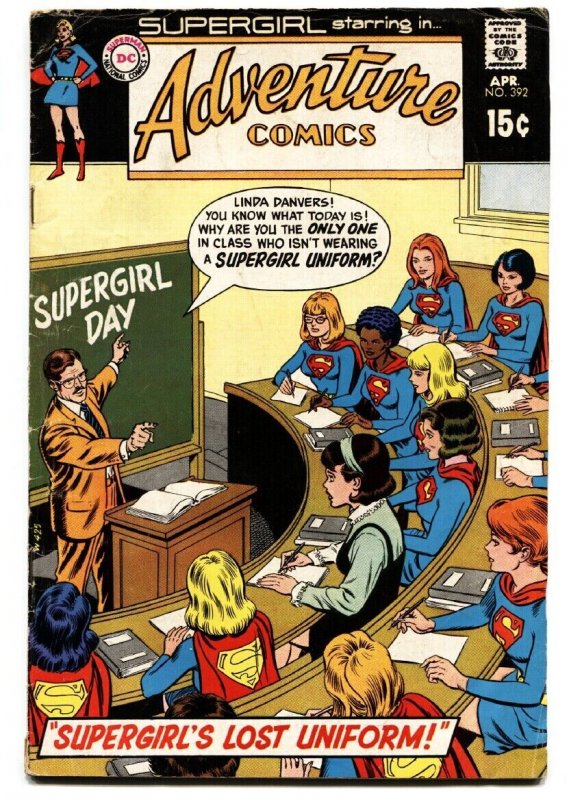 ADVENTURE COMICS #392 1970-SUPERGIRL-CLASSROOM COVER-DC COMICS-vg+