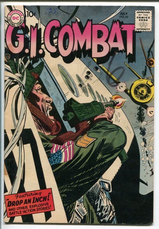 G.I. COMBAT #62 1958-DC- AIR WAR COVER-RUSS HEATH-MORT DRUCKER-JOE KUBERT-vg