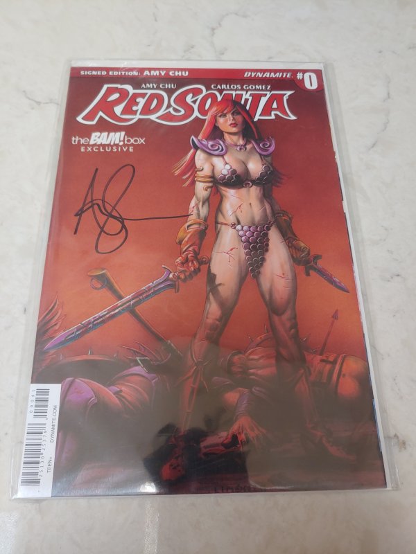 RED SONYA #0 THE BAM! BOX EXCLUSIVE ! SIGNED BY AMY CHU WITH COA!