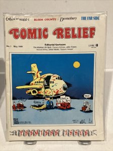 May 1989 COMIC RELIEF MAGAZINE # 1 CALVIN & HOBBES BLOOM COUNTY DOONESBURY