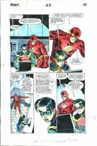 Robin Comics #63 Page 15 Hand Painted Cover Color Guide-comic book art-Flash-VG