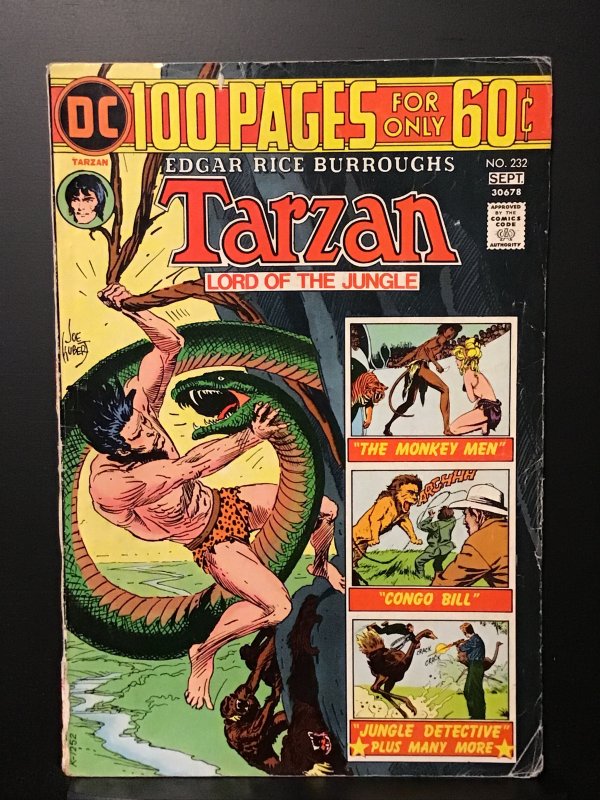 Tarzan #232 (1974) VG- 3.5 Joe Kubert cover