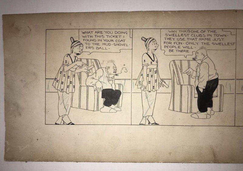 George Mcmanus Bringing Up Father Daily Comic Strip Original Art 8 30 1919 Comic Books