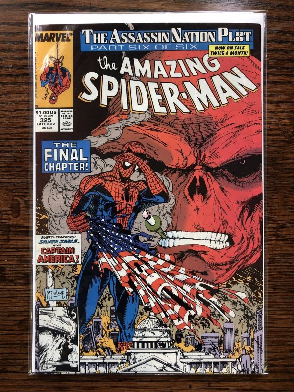 Amazing Spider-Man #325 PRIMO! 1989 Marvel Red Skull Capt America Todd McFarlane