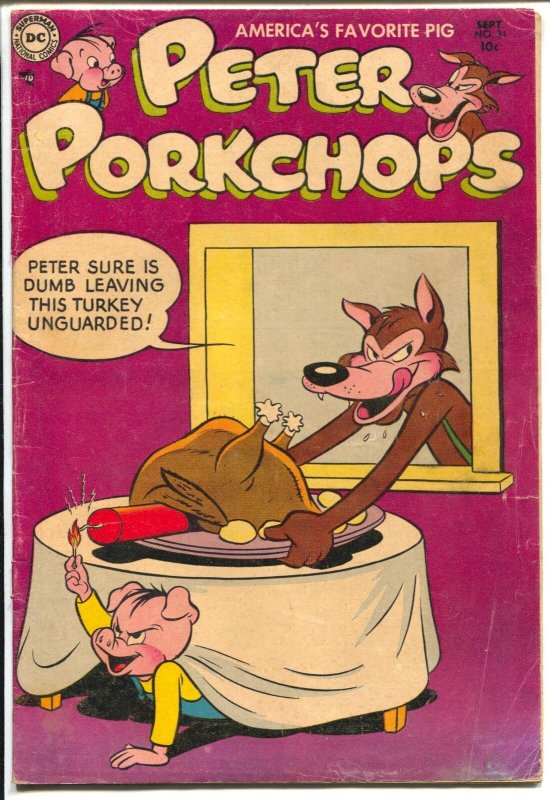 Peter Porkchops #31 1954-DC-fireworks-Thanksgiving-violent humor-VG