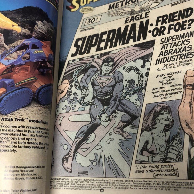 Action Comics (1984) # 551 (VF) Canadian Price Variant • CPV • Marv Wolfman