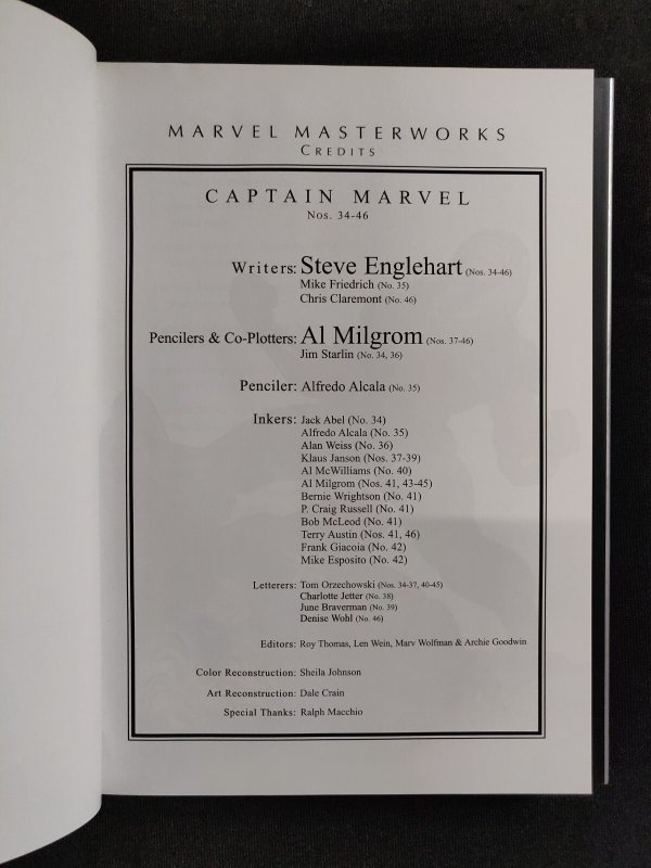 2011 Marvel Masterworks: Captain Marvel Vol. 4  - 1st printing HC OOP (9/9.2)