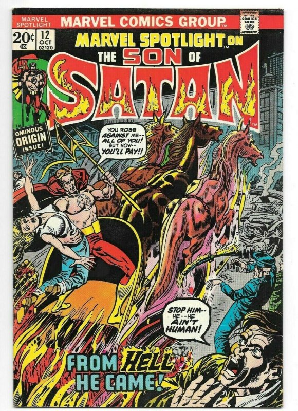 Marvel Spotlight #12 Son of Satan VF+ Key Issue Origin Daimon Hellstrom