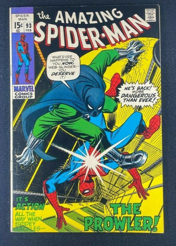 Amazing Spider-Man (1963) #93 VG/FN (5.0) 1st App Arthur Stacy Prowler Romita Sr
