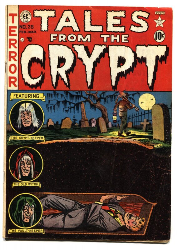 TALES FROM THE CRYPT #28-1952-EC-LIVING BURIAL COVER-INGLES-ORLANDO-vg