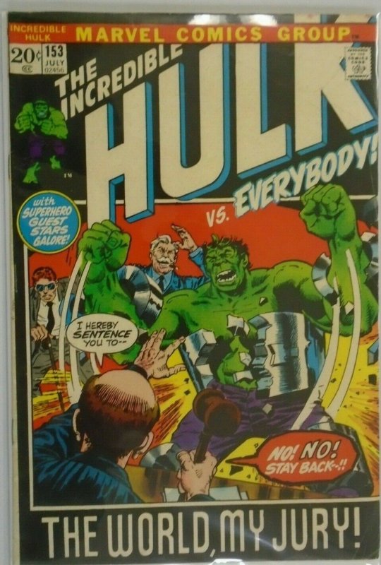 The Incredible Hulk #153 - 4.0 VG - 1972