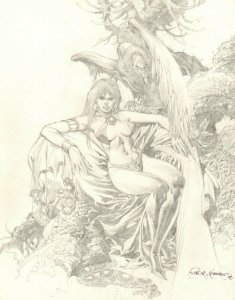 Vampirella Full Bodied Sexy Pencil Commission - Signed art by Rudy Nebres